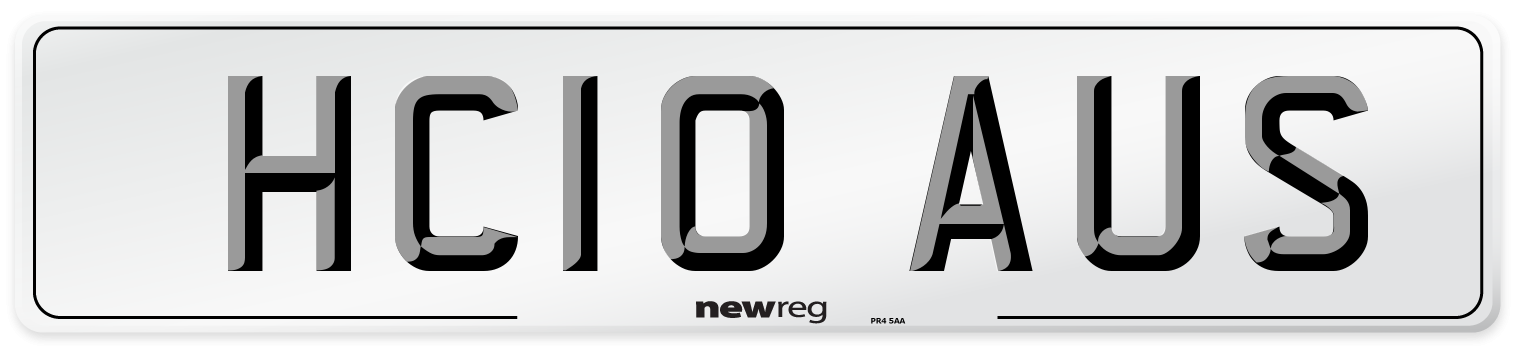 HC10 AUS Number Plate from New Reg